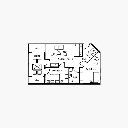Dünenpark Klassik Mit 2 Schlafzimmern Und Balkon Im Dachgeschoss 272 Apartment *